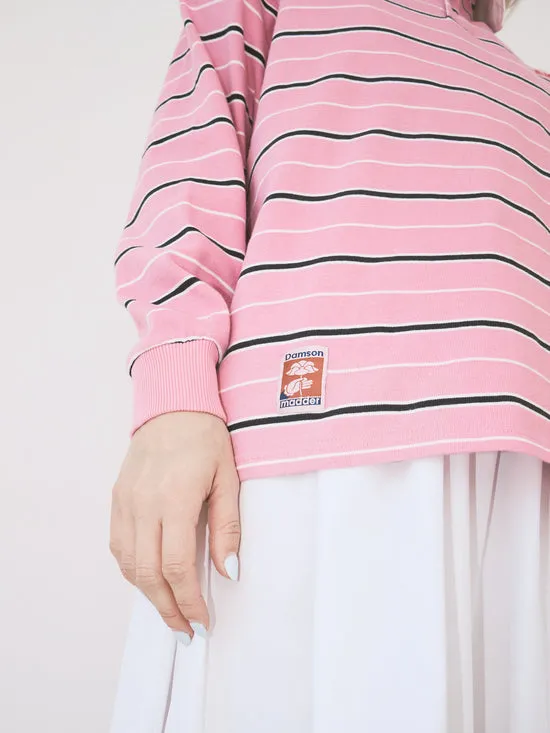 Tops Lisa Says Gah Women Remie Rugby Shirt Pink Stripe