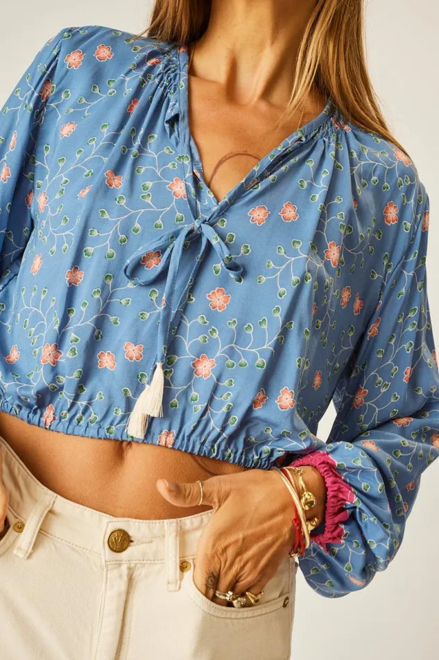 Tops Shop Natalie Martin AMELIA TOP Pinwheel Denim