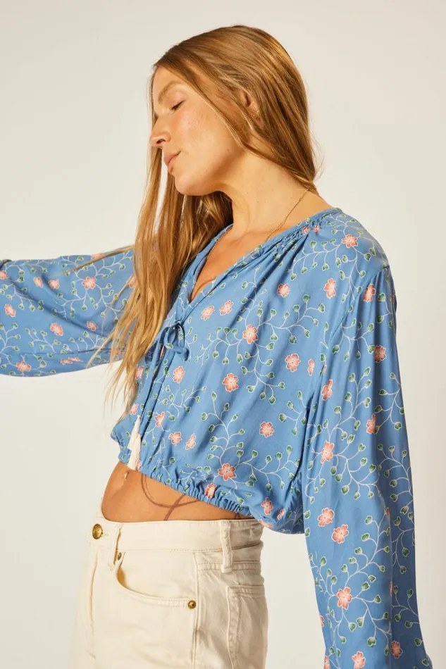 Tops Shop Natalie Martin AMELIA TOP Pinwheel Denim