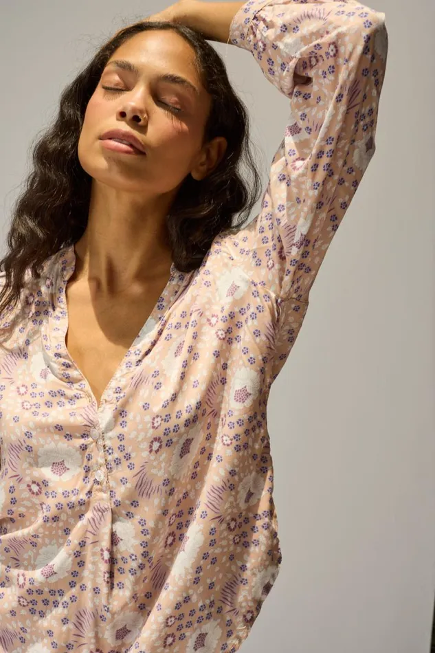 Tops Shop Natalie Martin LESLIE SHIRT Vintage Flowers Amethyst