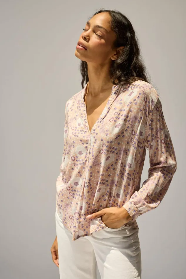 Tops Shop Natalie Martin LESLIE SHIRT Vintage Flowers Amethyst