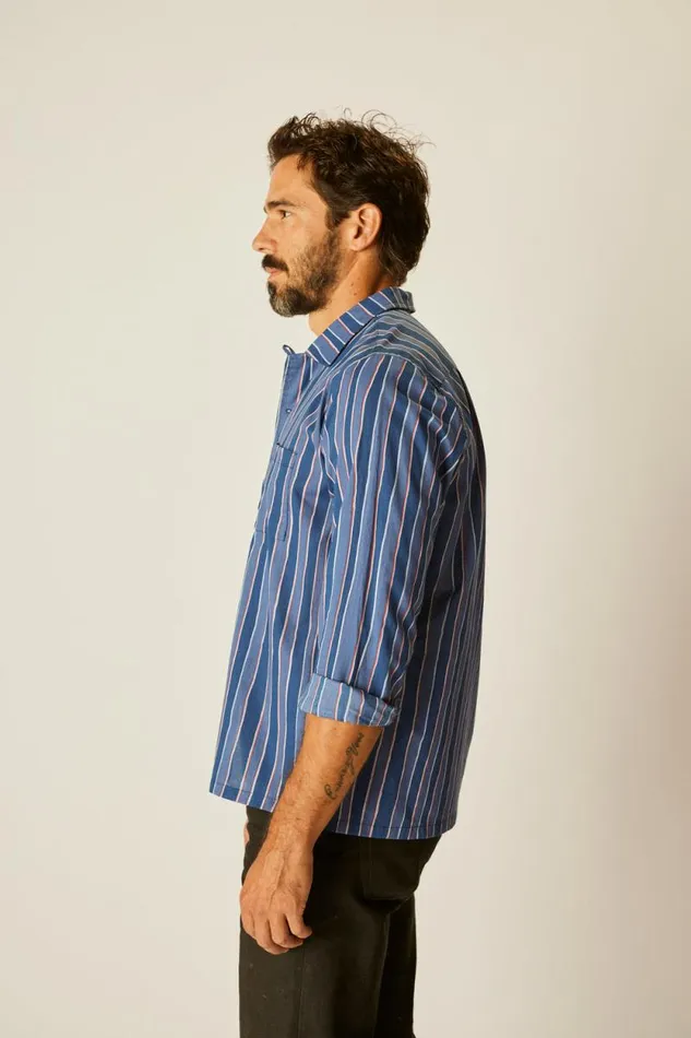 Tops Shop Natalie Martin LOUIS SHIRT Batik Stripe Navy