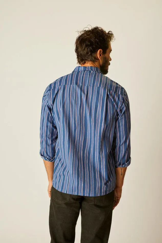 Tops Shop Natalie Martin LOUIS SHIRT Batik Stripe Navy