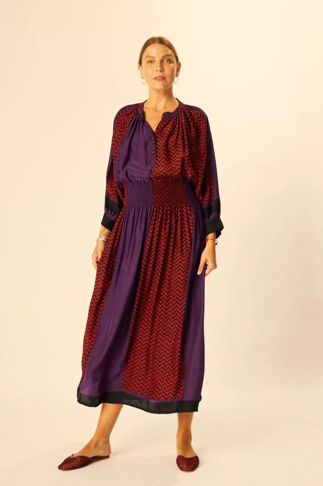 Tops Shop Natalie Martin REMY TOP Block Zigzag Aubergine