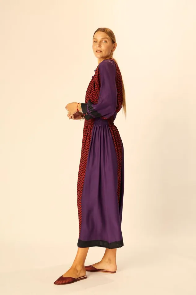 Tops Shop Natalie Martin REMY TOP Block Zigzag Aubergine
