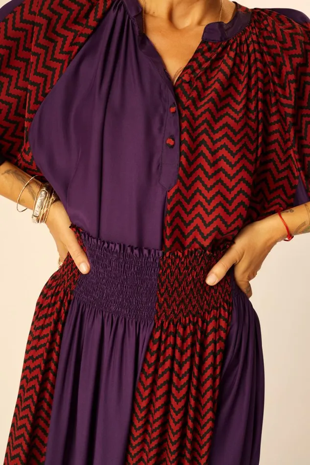 Tops Shop Natalie Martin REMY TOP Block Zigzag Aubergine
