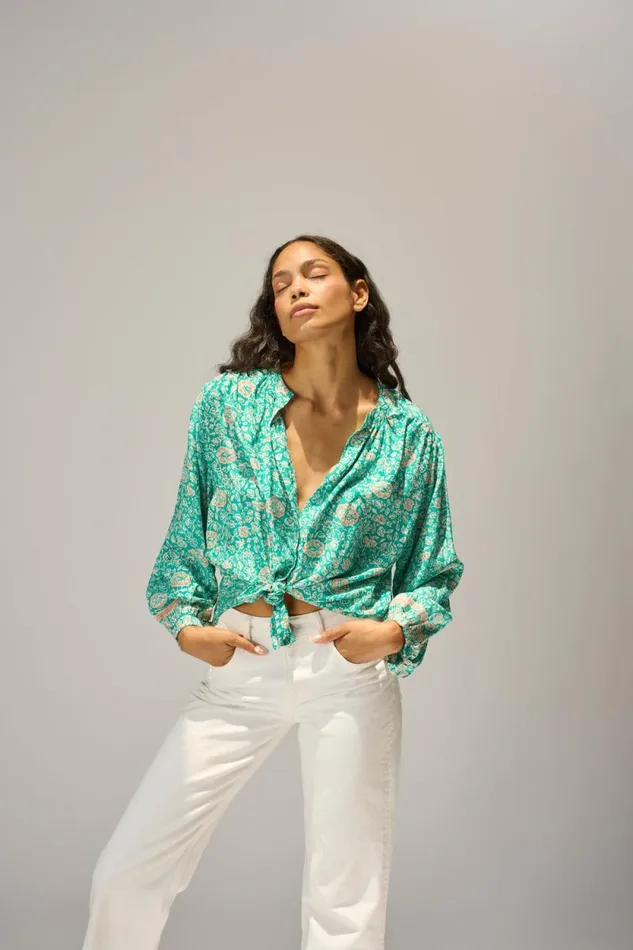 Tops Shop Natalie Martin TOLAN SHIRT Floral Amalfi Sea