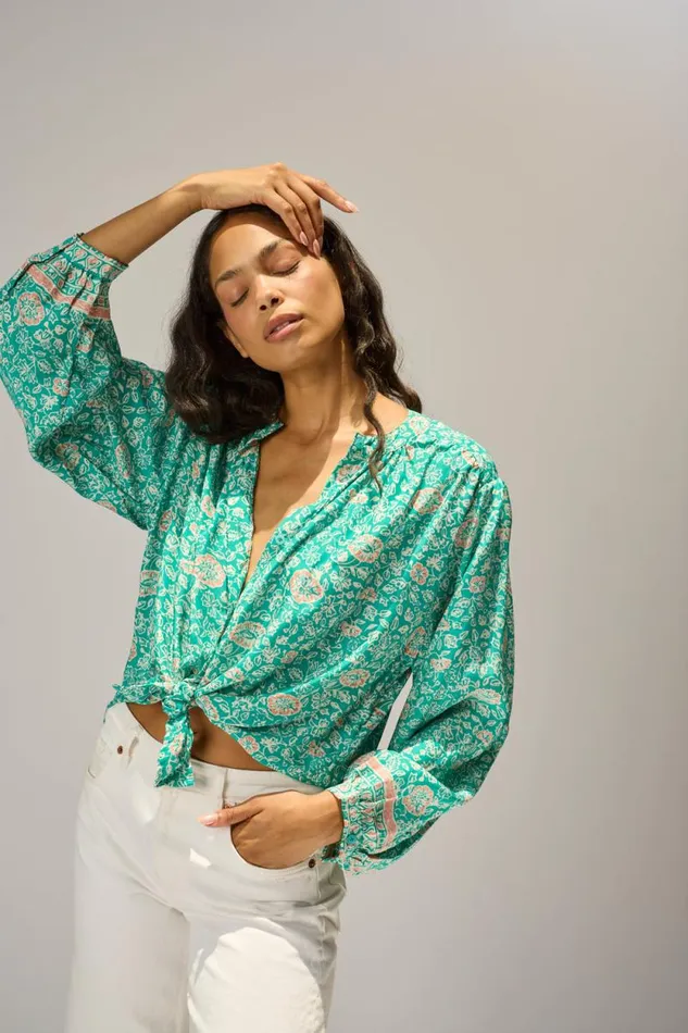 Tops Shop Natalie Martin TOLAN SHIRT Floral Amalfi Sea