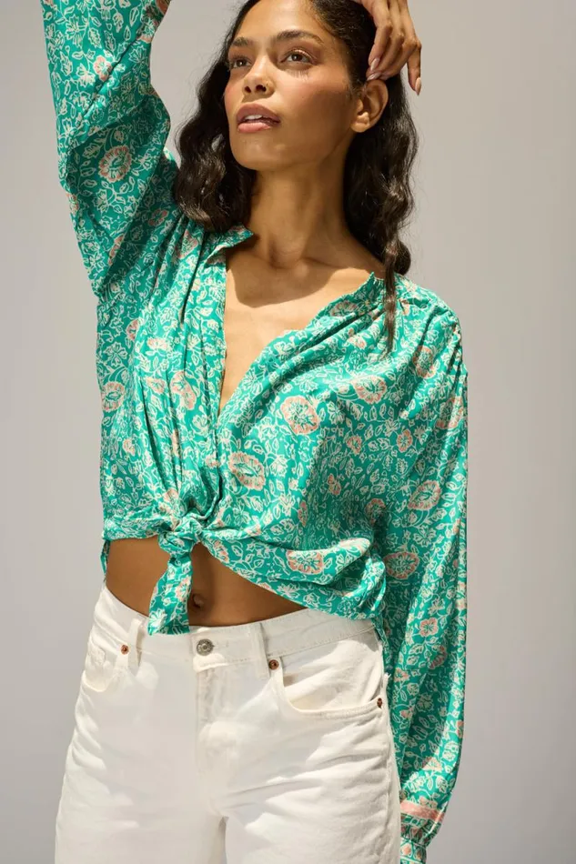 Tops Shop Natalie Martin TOLAN SHIRT Floral Amalfi Sea