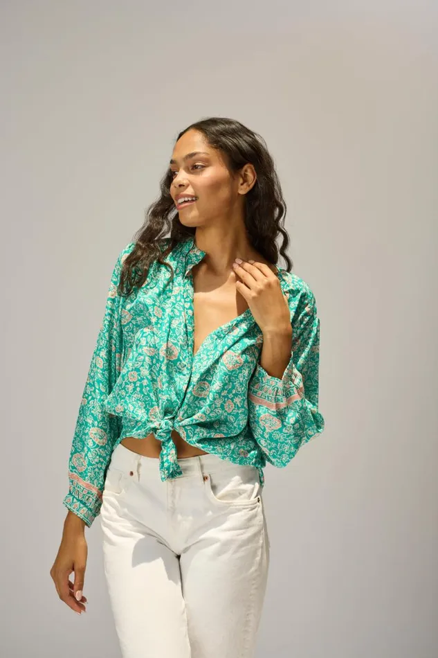 Tops Shop Natalie Martin TOLAN SHIRT Floral Amalfi Sea