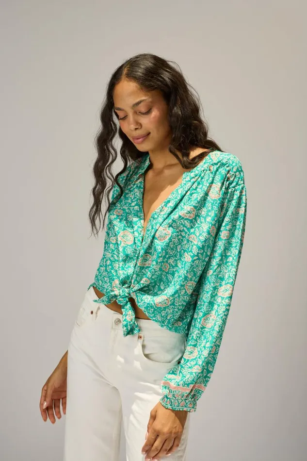 Tops Shop Natalie Martin TOLAN SHIRT Floral Amalfi Sea