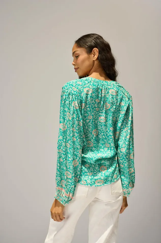 Tops Shop Natalie Martin TOLAN SHIRT Floral Amalfi Sea