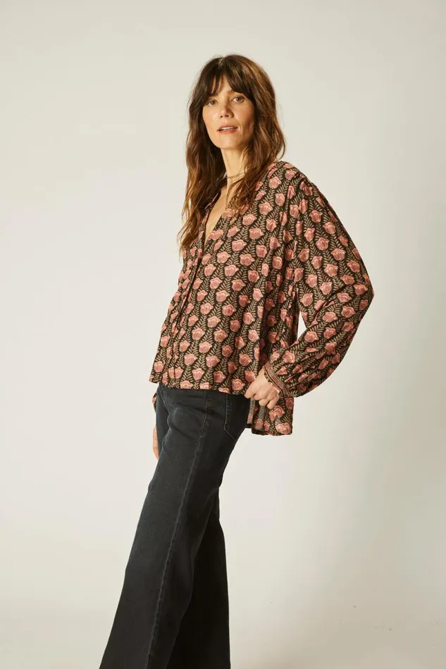 Tops Shop Natalie Martin TOLAN SHIRT Tulip Kamari Black