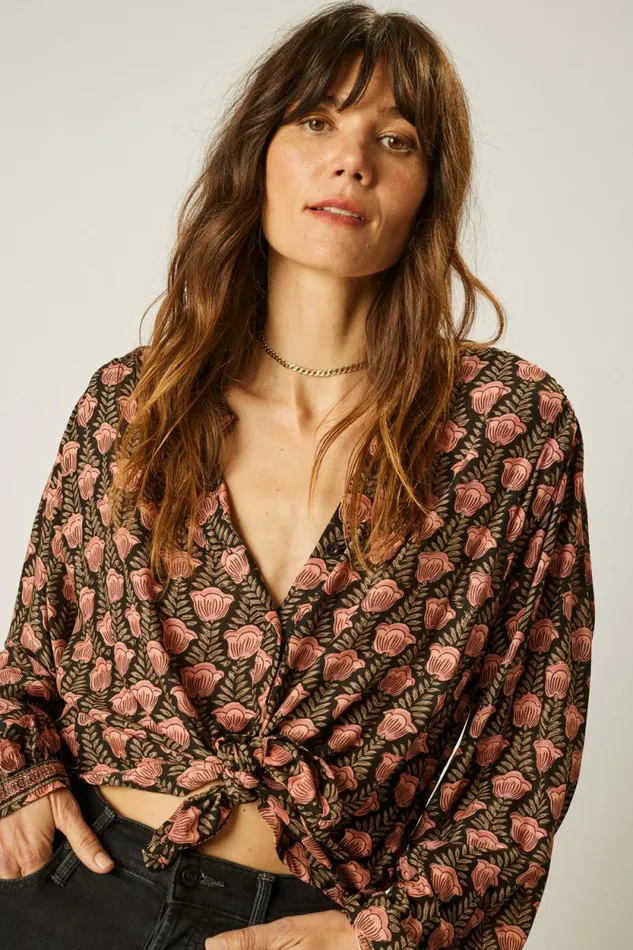 Tops Shop Natalie Martin TOLAN SHIRT Tulip Kamari Black