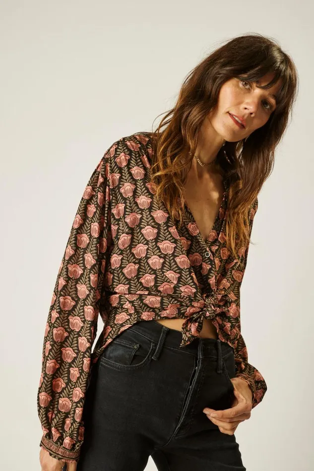 Tops Shop Natalie Martin TOLAN SHIRT Tulip Kamari Black