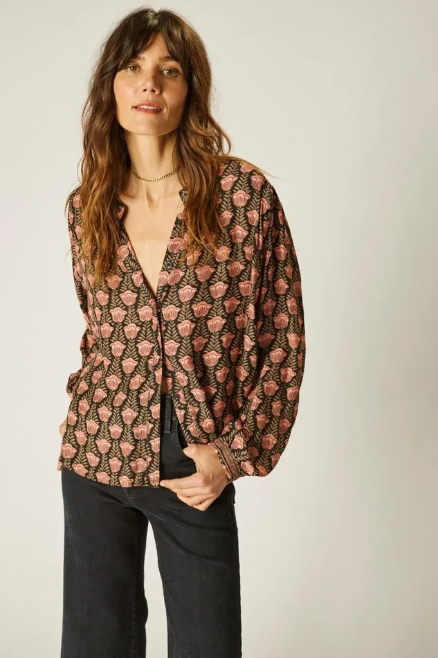 Tops Shop Natalie Martin TOLAN SHIRT Tulip Kamari Black