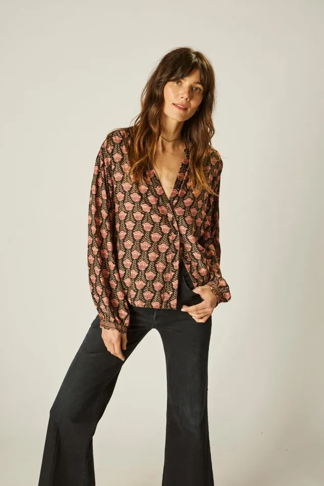 Tops Shop Natalie Martin TOLAN SHIRT Tulip Kamari Black