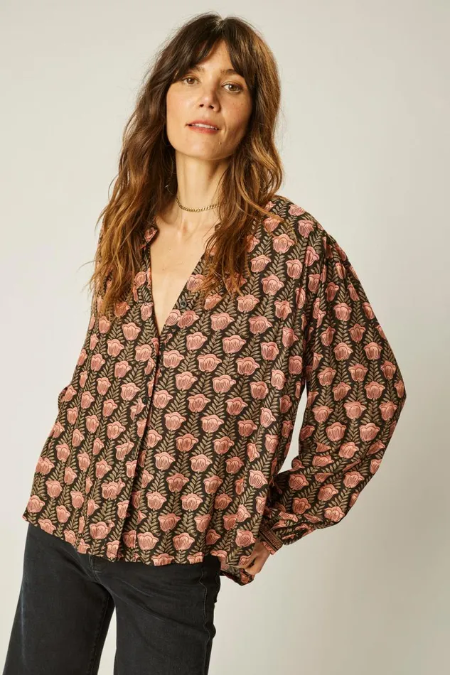 Tops Shop Natalie Martin TOLAN SHIRT Tulip Kamari Black