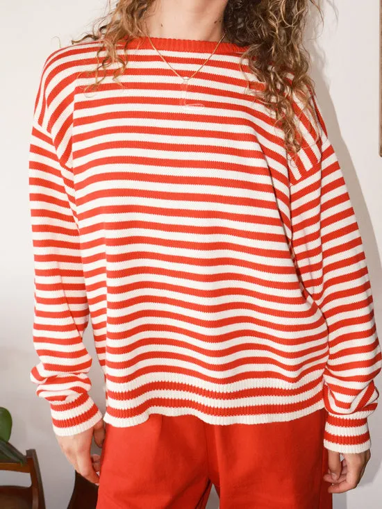 Tops Women 8220I Can8217t Believe it8217s Not Vintage8221 Crewneck Red Stripe Lisa Says Gah