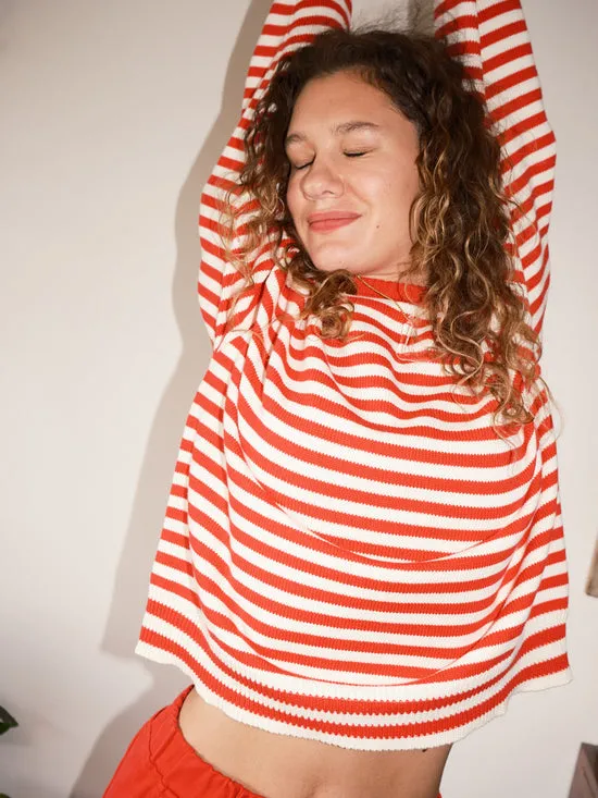 Tops Women 8220I Can8217t Believe it8217s Not Vintage8221 Crewneck Red Stripe Lisa Says Gah