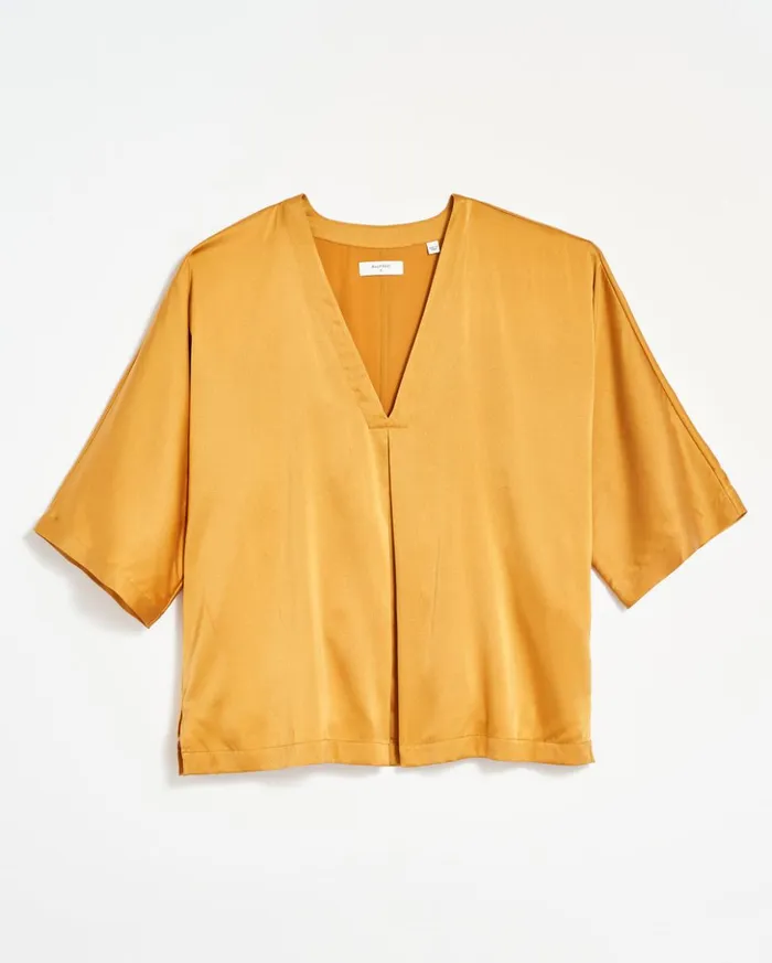 Tops Women Billy Reid V Pleat Blouse Amber Gold