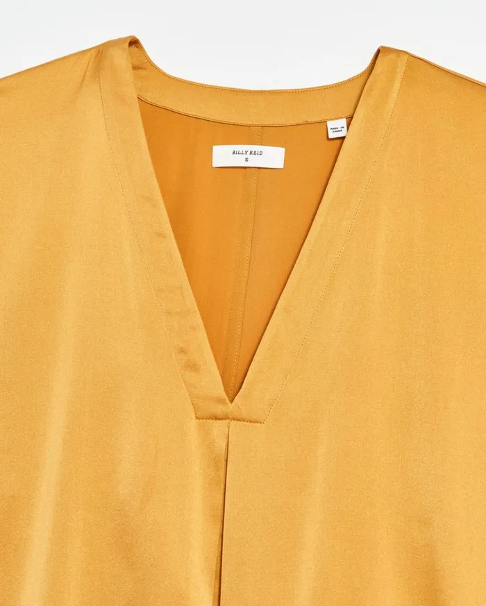 Tops Women Billy Reid V Pleat Blouse Amber Gold