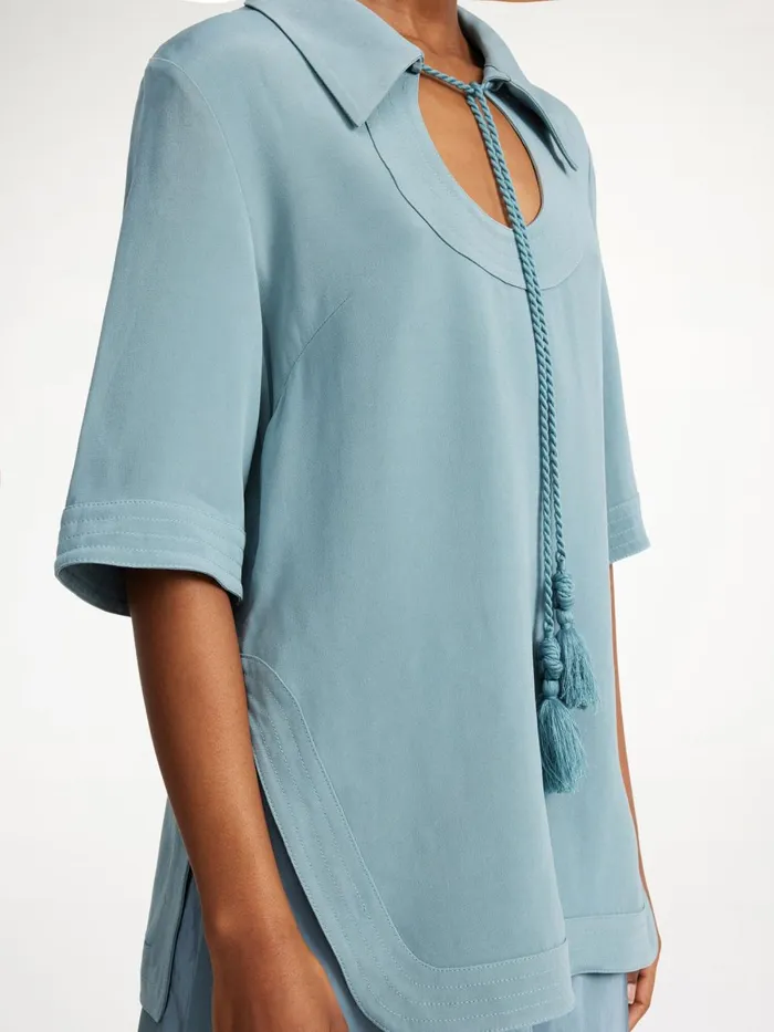Tops Women By Malene Birger Brittiny Top Cool Water Tops Women By Malene Birger Brittiny Top Cool Water