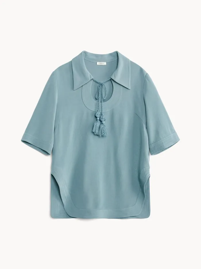 Tops Women By Malene Birger Brittiny Top Cool Water Tops Women By Malene Birger Brittiny Top Cool Water