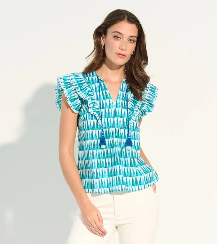 Tops Women Hatley Alexa Popover Top 8211 Painted Triangles