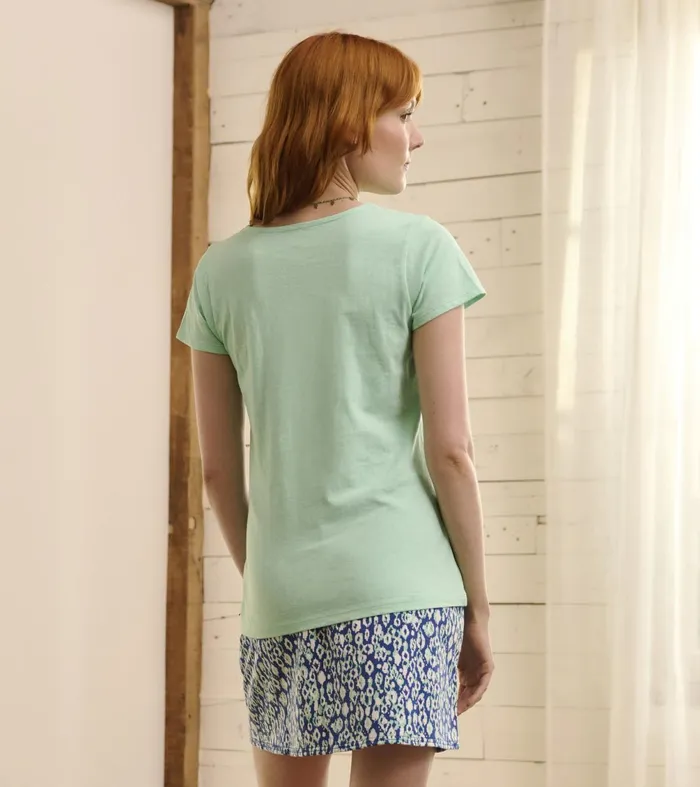 Tops Women Hatley Braided Neck Tee 8211 Ice Green
