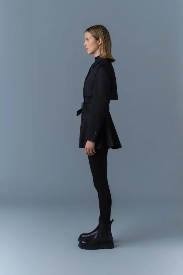 Trenches and Raincoats Women Mackage ADVA MidLength Buckled Belt Trench Black
