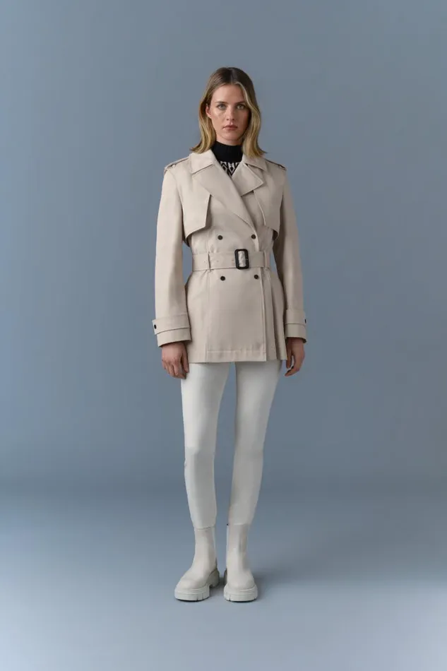 Trenches and Raincoats Women Mackage ADVA MidLength Buckled Belt Trench Black
