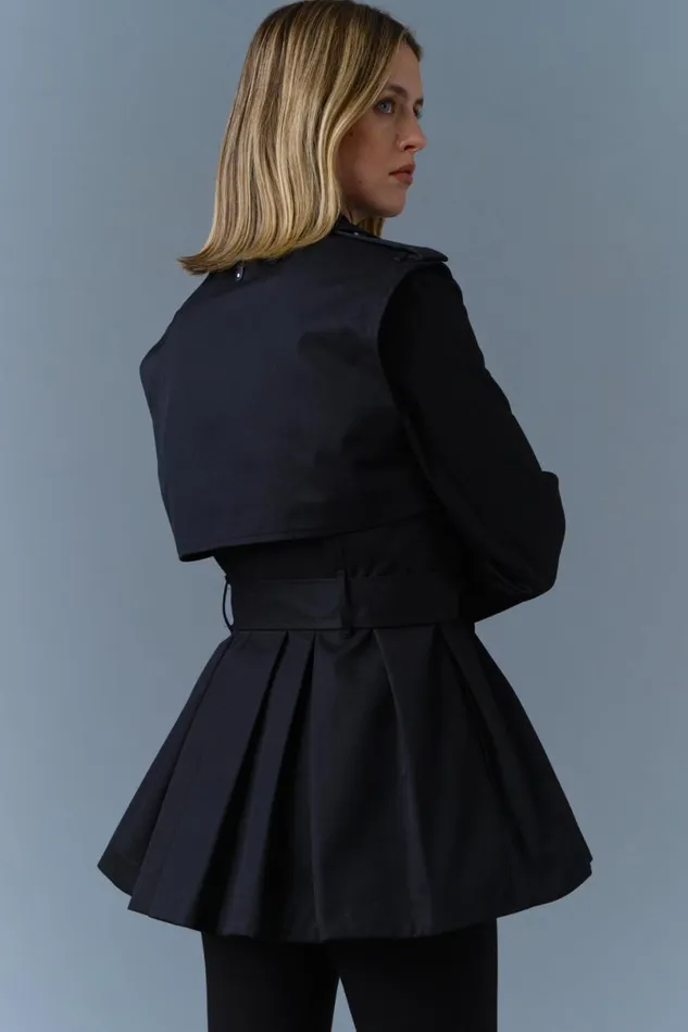 Trenches and Raincoats Women Mackage ADVA MidLength Buckled Belt Trench Black