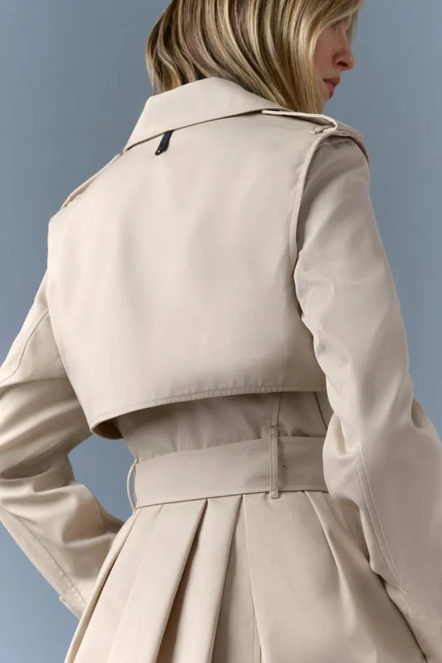 Trenches and Raincoats Women Mackage ADVA MidLength Buckled Belt Trench Black