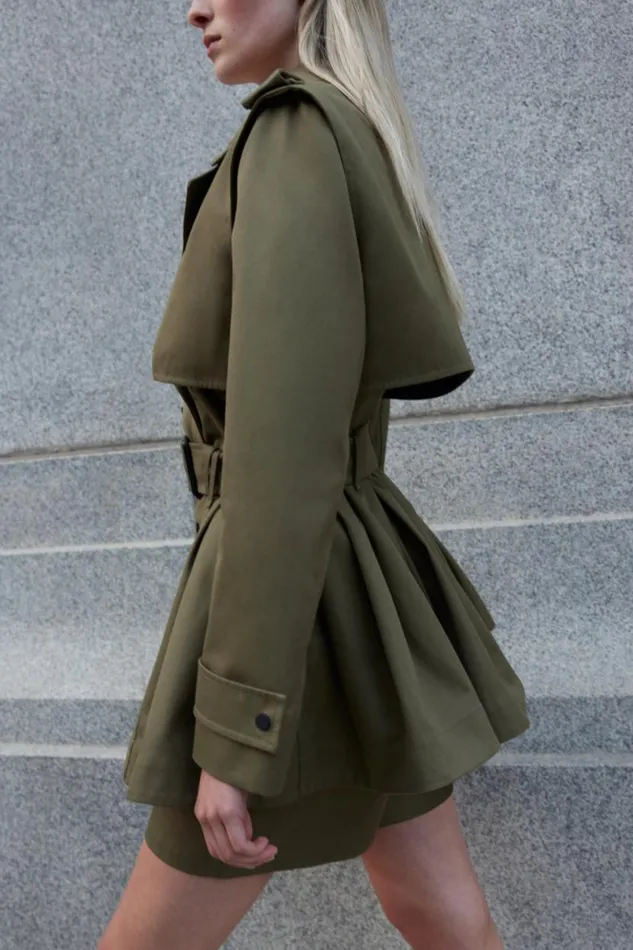 Trenches and Raincoats Women Mackage ADVA MidLength Buckled Belt Trench Black