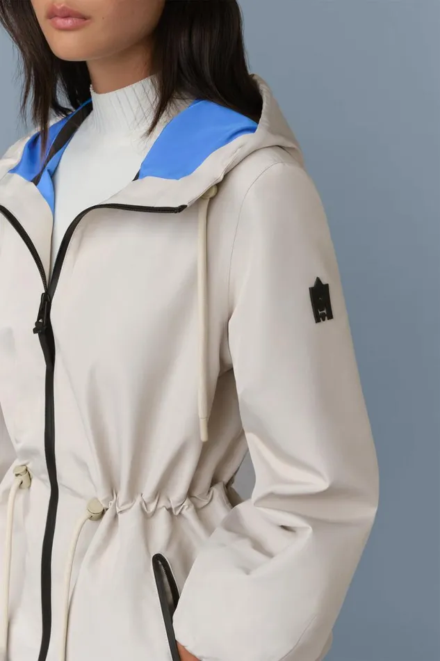 Trenches and Raincoats Women Mackage KALEA Technical Rain Jacket With Drawcord Waist Light Militarynavy