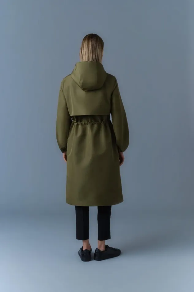 Trenches and Raincoats Women Mackage MEKELLE Long Recycled Technical Rain Coat Blacktrench