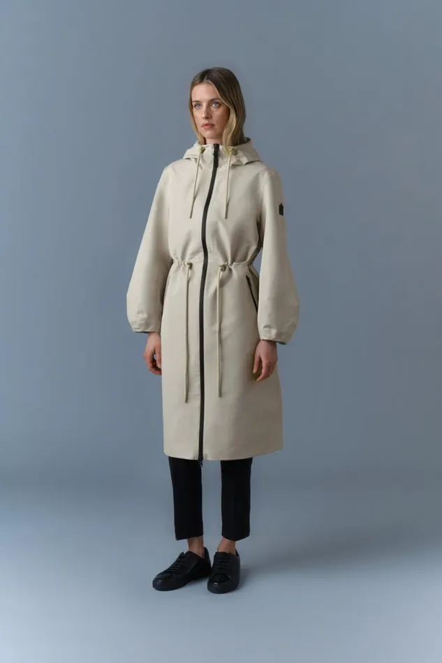 Trenches and Raincoats Women Mackage MEKELLE Long Recycled Technical Rain Coat Blacktrench