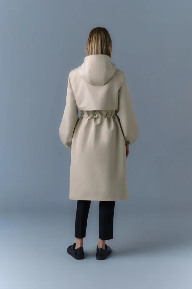 Trenches and Raincoats Women Mackage MEKELLE Long Recycled Technical Rain Coat Blacktrench