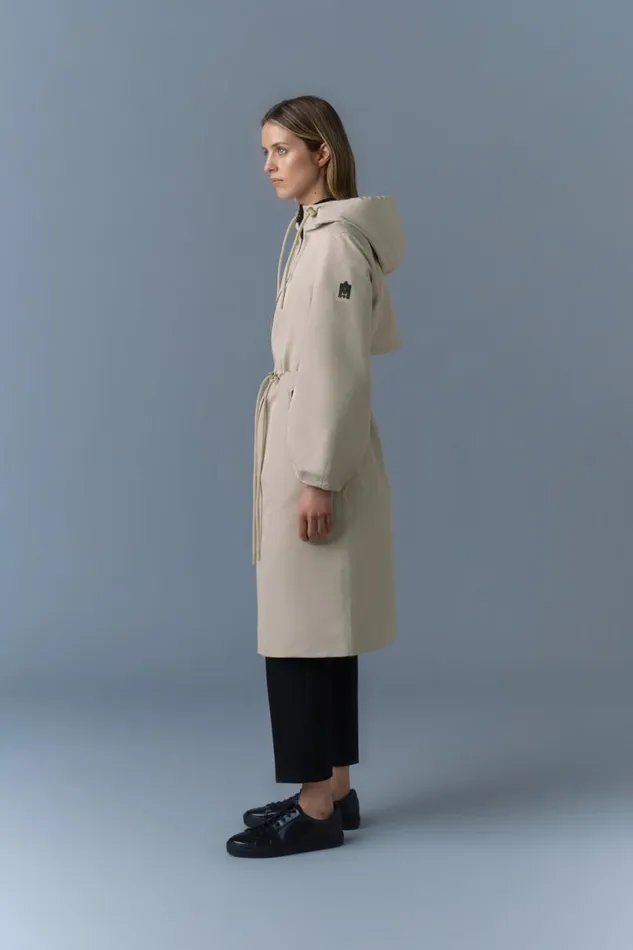 Trenches and Raincoats Women Mackage MEKELLE Long Recycled Technical Rain Coat Blacktrench