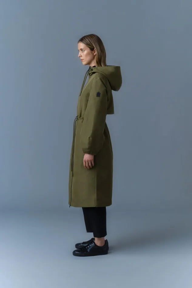 Trenches and Raincoats Women Mackage MEKELLE Long Recycled Technical Rain Coat Blacktrench