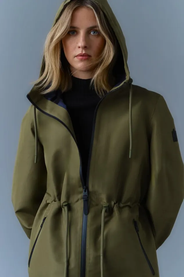 Trenches and Raincoats Women Mackage MEKELLE Long Recycled Technical Rain Coat Blacktrench