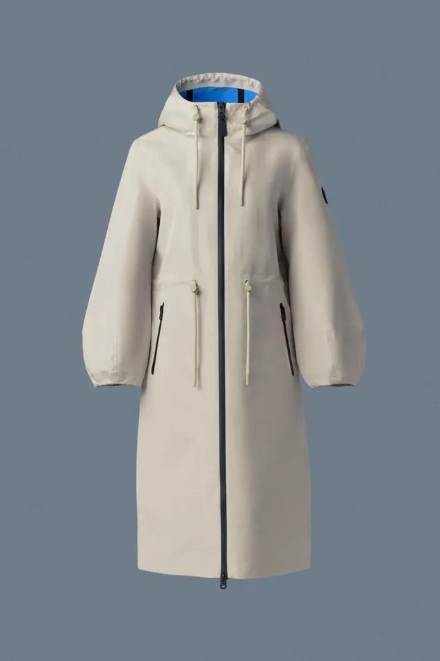 Trenches and Raincoats Women Mackage MEKELLE Long Recycled Technical Rain Coat Blacktrench