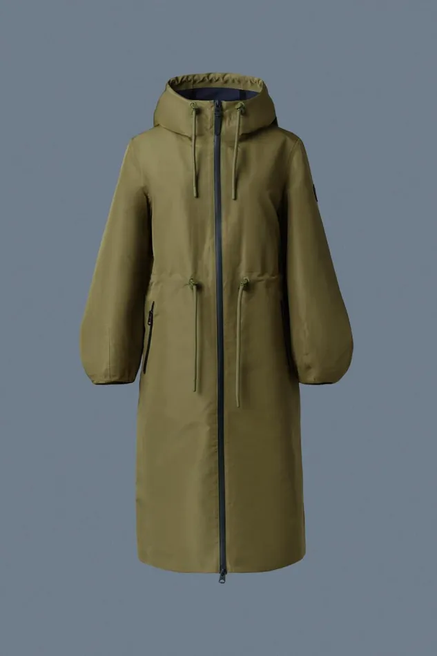 Trenches and Raincoats Women Mackage MEKELLE Long Recycled Technical Rain Coat Blacktrench