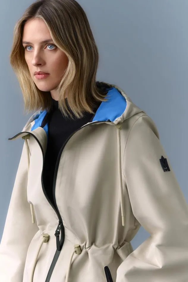 Trenches and Raincoats Women Mackage MEKELLE Long Recycled Technical Rain Coat Blacktrench