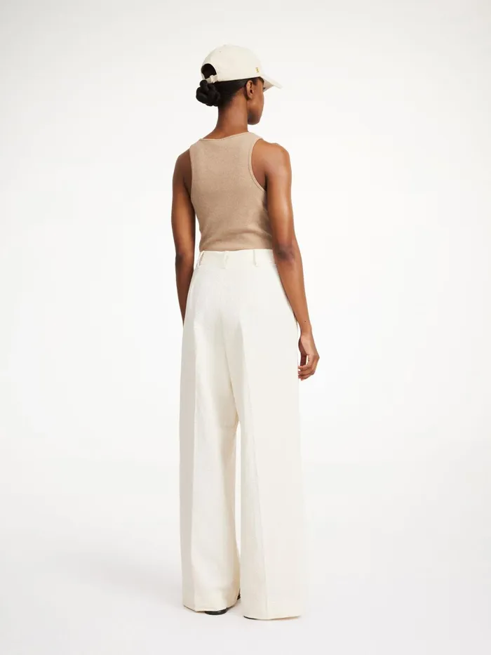 Trousers Women By Malene Birger Cymbaria Highwaist Trousers Soft White Trousers Women By Malene Birger Cymbaria Highwaist Trousers Soft White