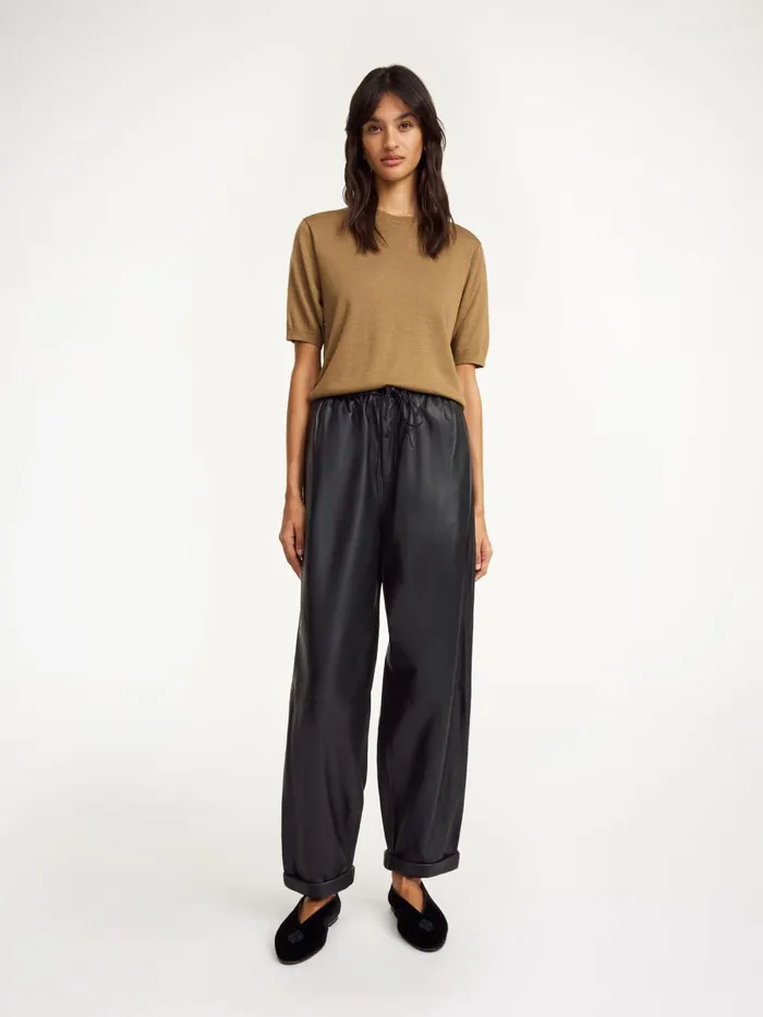 Trousers Women By Malene Birger Joanni Leather Trousers Black