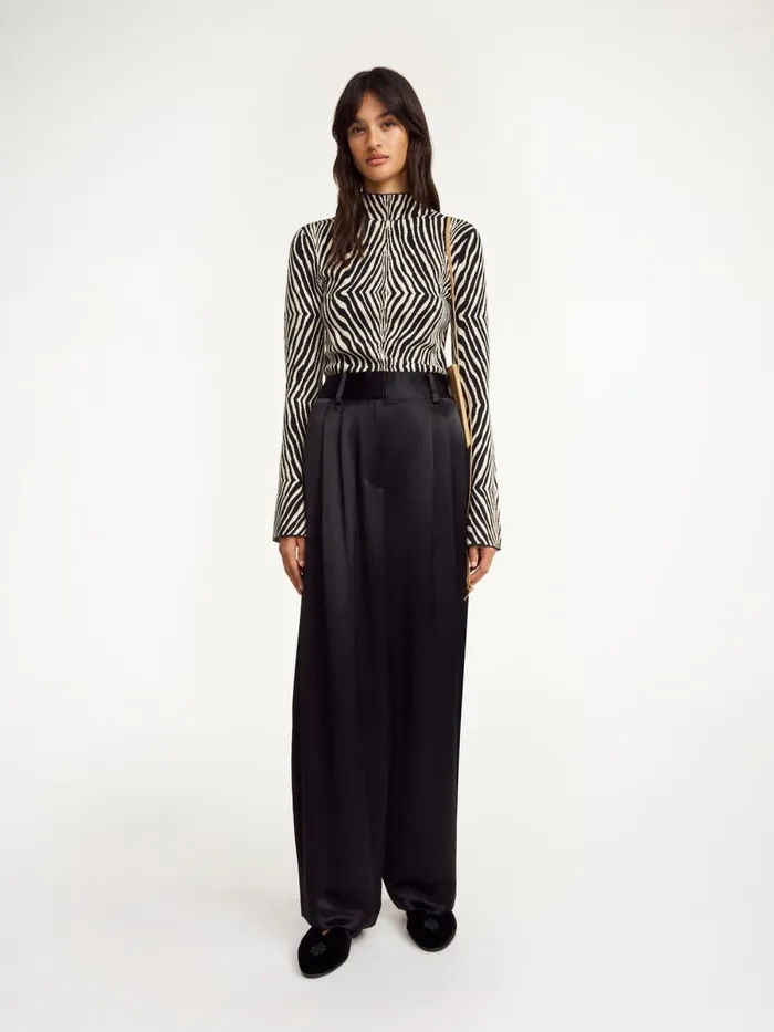 Trousers Women By Malene Birger Piscali Wideleg Trousers Black