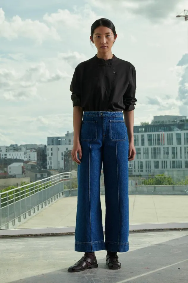 Trousers Women Soeur HARRY JEANS Washed Blue Denim