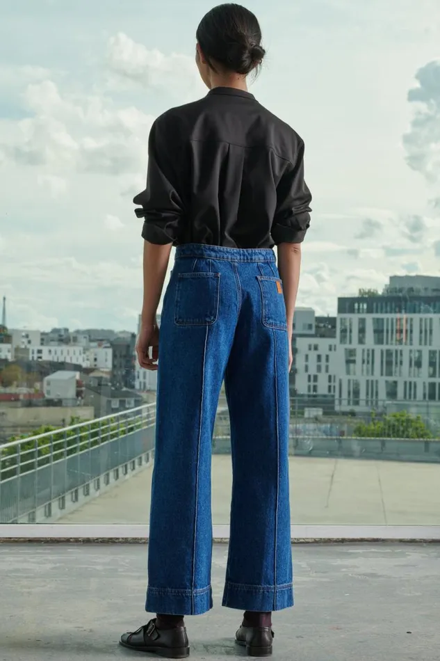 Trousers Women Soeur HARRY JEANS Washed Blue Denim